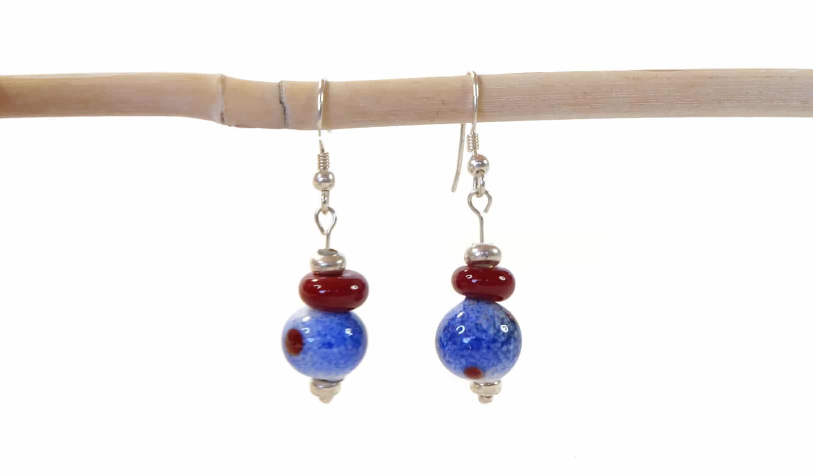 Amazon.com: Murano Glass Earrings Red and Gold with Calcedonia Glass by I  Love Murano Jewelry : Handmade Products